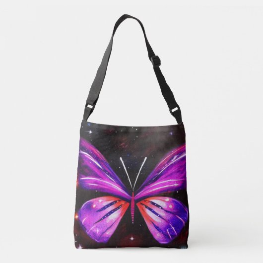 Sac Ajustable Arrière - plan noir papillon céleste (Dos)