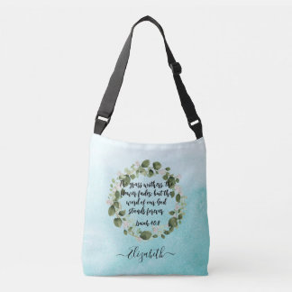 Sac Ajustable Arrosage avec la Bible Verse Aquarelle Eucalyptus