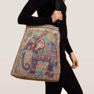 Sac Ajustable Art à motif d'éléphant vintage et antique