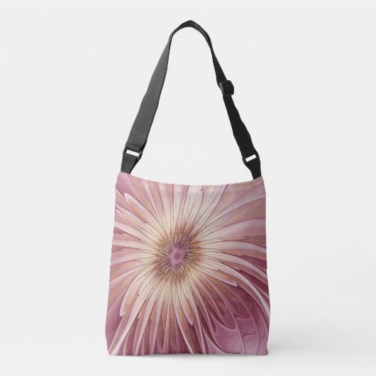 Sac Ajustable Art Abstrait Fractal Fleur & Tons de Bourgogne (Devant)