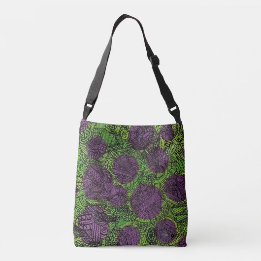 Sac Ajustable Art abstrait vert et violet (Dos)