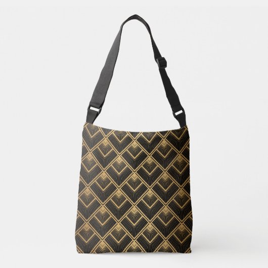Sac Ajustable Art Déco Black Gold : Géométrique (Devant)