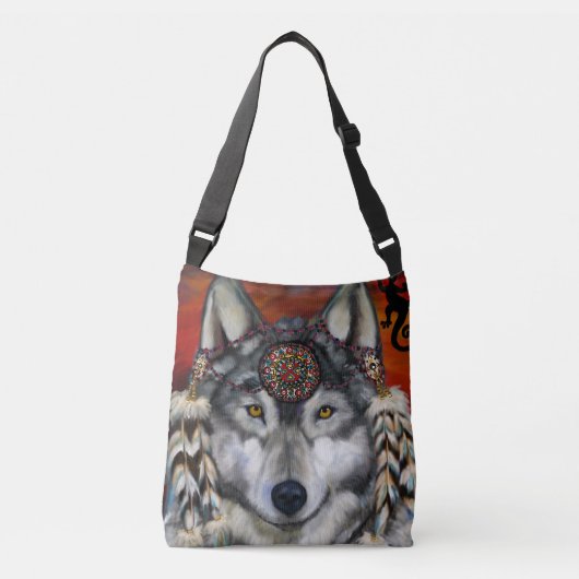 SAC AJUSTABLE ART DU LOUP GRIS (Devant)