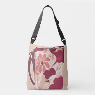 Sac Ajustable Art floral beige rouge AI