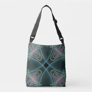 Sac Ajustable Art graphique fractal géométrique sarcelle moderne