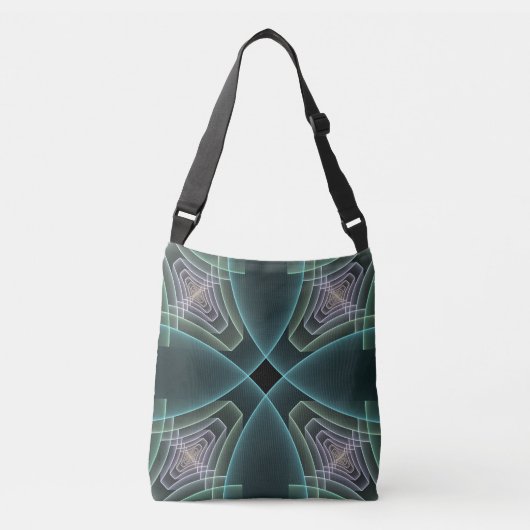 Sac Ajustable Art graphique fractal géométrique sarcelle moderne (Devant)