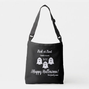 Sac Ajustable astuce ou régal, nom, halloween personnalisé, boo 
