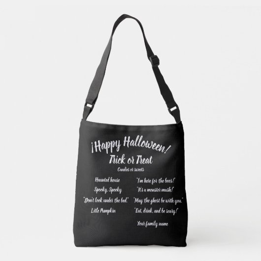 Sac Ajustable astuce ou traitement, nom, halloween, Pumpki perso (Dos)