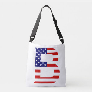 Sac Ajustable B Monogramme superposé sur le drapeau américain cb