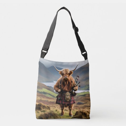 Sac Ajustable Bagpiper de vache écossaise Highland (Devant)