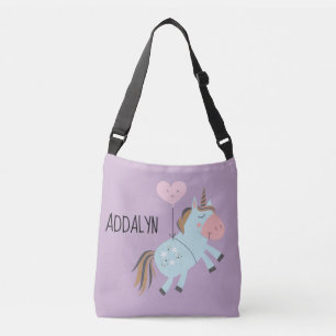 Sac Ajustable Ballon en forme de cœur de licorne bleu bébé rose