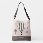 Sac Ajustable Ballons chauds Brown et blancs sur beige et marron (Dos)