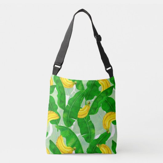 Sac Ajustable Bananes et aquarelle feuille (Devant)