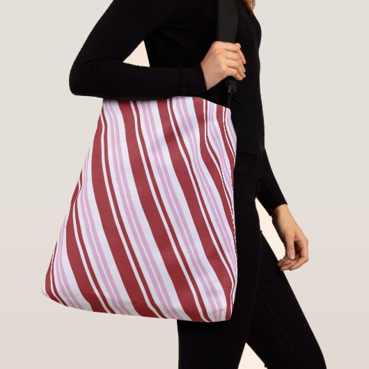 Sac Ajustable Bande de menthe rose et rouge (De près)