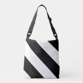 Sac Ajustable Bande large en diagonale noire et blanche classiqu (Devant)