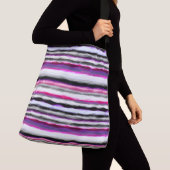 Sac Ajustable Bandes abstraites roses, blanches et grises (De près)
