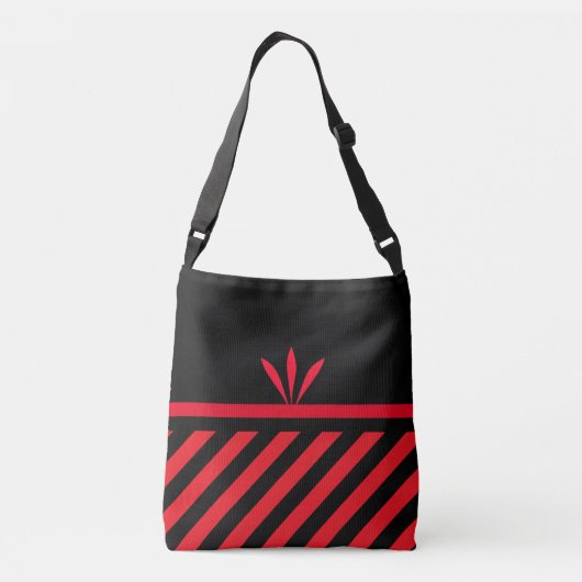Sac Ajustable Bandes diagonales noires et rouges modernes avec p (Dos)