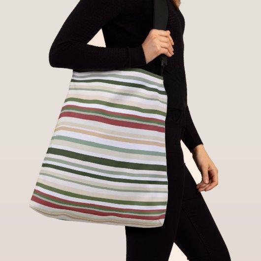 Sac Ajustable Bandes d'olivier, de vert et de rouge (De près)