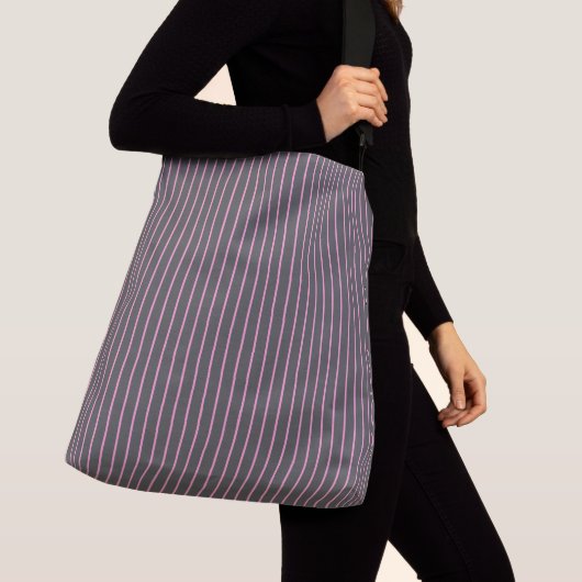 Sac Ajustable Bandes roses et gris (De près)