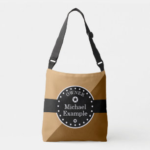 Sac Ajustable Bannière noire et rectangles - brun + vos idées