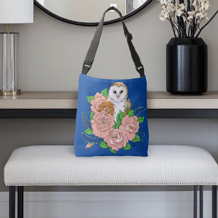 Sac Ajustable Barne Chouette Fleurs roses Bleu