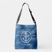 Sac Ajustable Bateau bleu marine Nom du capitaine Ancre (Dos)