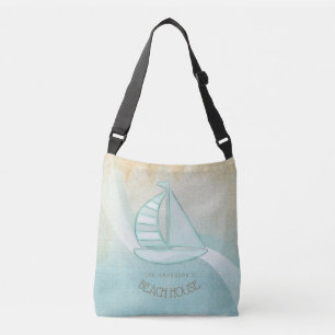 Sac Ajustable Beach House Nautical Voilier Aqua Blue ID623