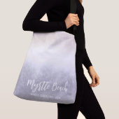 Sac Ajustable Beach Waves Modern Ocean/Grey Peri avec texte pers (De près)