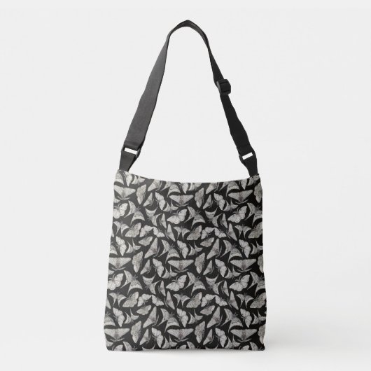 Sac Ajustable Beau Motif de papillon Beige Noir (Devant)