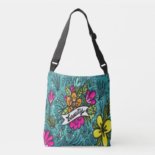 Sac Ajustable Beauté de Coussin de Jet avec des Fleurs (Devant)