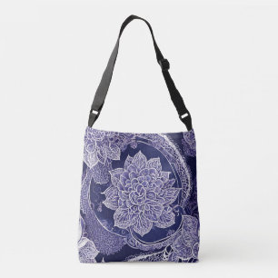 Sac Ajustable Beauté florale bleue art IA