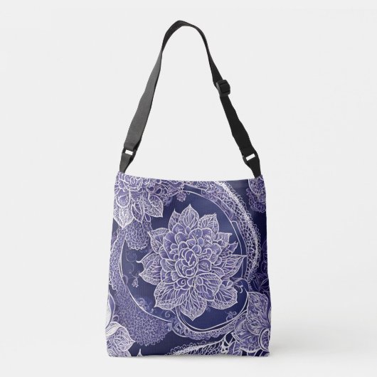 Sac Ajustable Beauté florale bleue art IA (Dos)