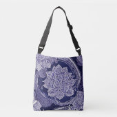 Sac Ajustable Beauté florale bleue art IA (Devant)