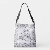 Sac Ajustable Beauté monochrome Fleur noire et blanche (Dos)