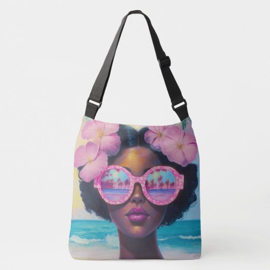 Sac Ajustable Beauté tropicale dans les tons roses (Devant)