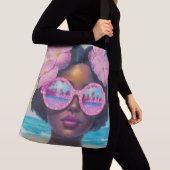 Sac Ajustable Beauté tropicale dans les tons roses (De près)