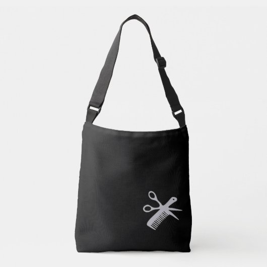 Sac Ajustable Beauticier / Barber Design Argent sur nom noir (Devant)