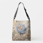 Sac Ajustable Bébé endormi dans une fleur bleue (Dos)