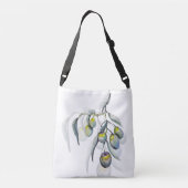 Sac Ajustable Belle Aquarelle de Branche d'Olivier Peint à la ma (Dos)