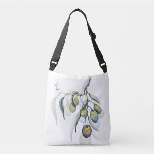 Sac Ajustable Belle Aquarelle de Branche d'Olivier Peint à la ma