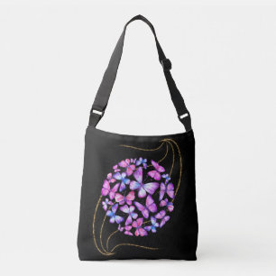 Sac Ajustable Belle Aquarelle Papillons avec Boule d'Or