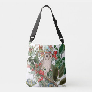 Sac Ajustable Belle Chouette effraie et florales vintage