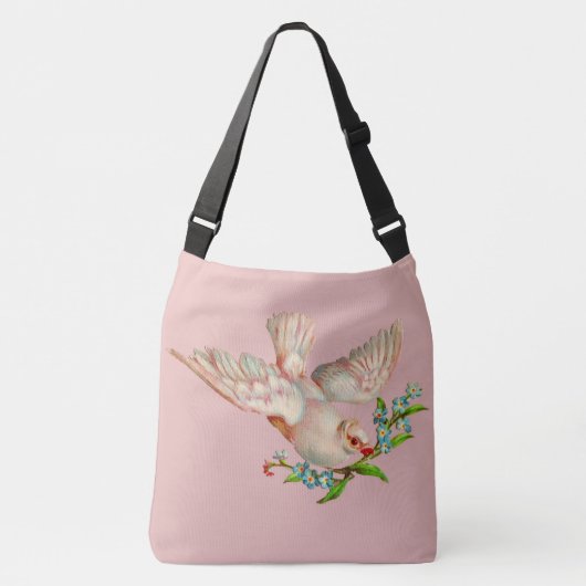 Sac Ajustable belle colombe blanche avec sprig dans la bouche (Devant)