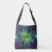Sac Ajustable Belle fleur bleu-vert de fractale de lis (Devant)