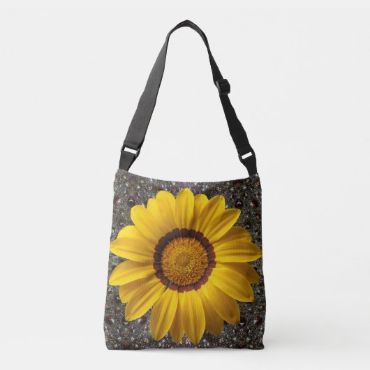 Sac Ajustable Belle fleur jaune sur arrière - plan abstrait (Devant)