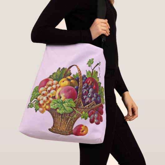 Sac Ajustable belle impression de panier de fruits victoriens (De près)