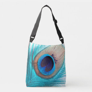 Sac Ajustable Belle plume Peacock personnalisée avec nom