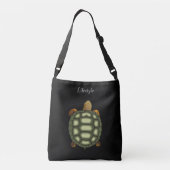 Sac Ajustable Belle tortue verte en noir (Dos)