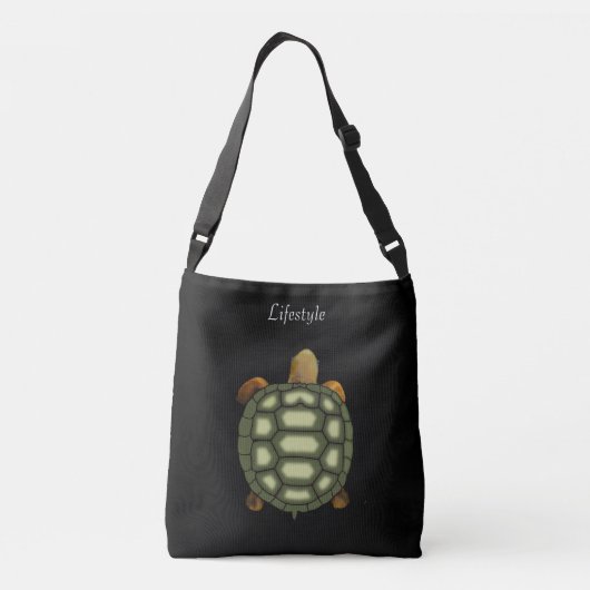 Sac Ajustable Belle tortue verte en noir (Dos)