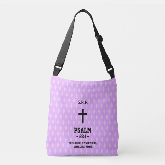 Sac Ajustable Bible Verset Chrétien Motif Diamants Mauve (Devant)